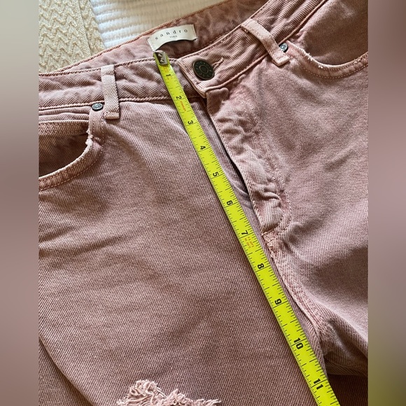 Sandro dusty vintage pink distressed high rise denim - Picture 8 of 8